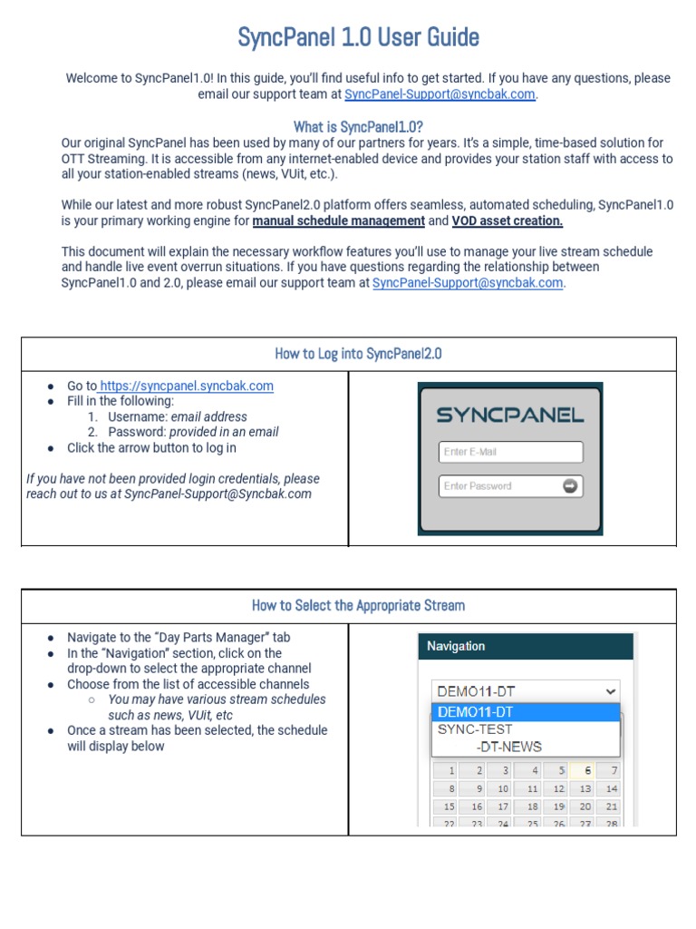 SyncPanel 1 User Guide PDF