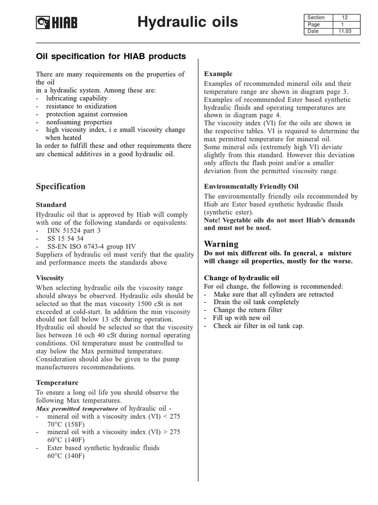 Hydraulic Oils | PDF | Viscosity | Motor Oil