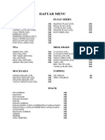 Daftar Menu Bazar Borderspace