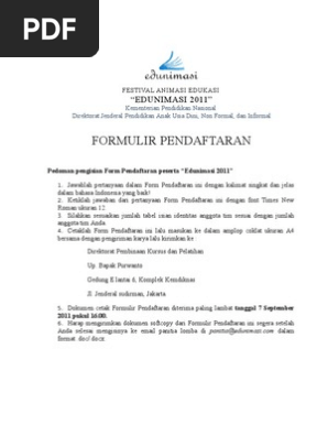 Formulir Pendaftaran Edunimasi