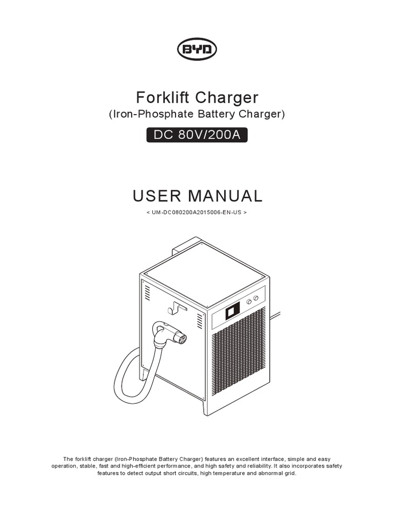 BYD Forklift Charger User Manual | PDF | Battery Charger | Rechargeable ...