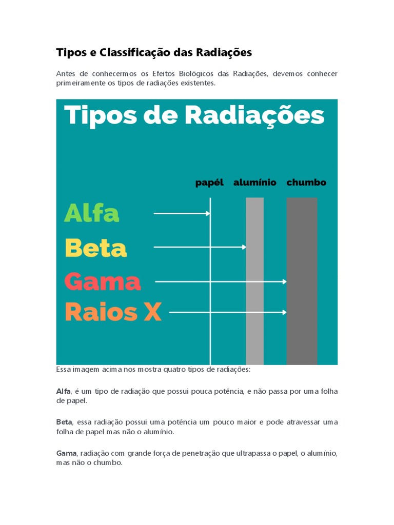 RADIAÇÃO | PDF | Radiação | Radioatividade