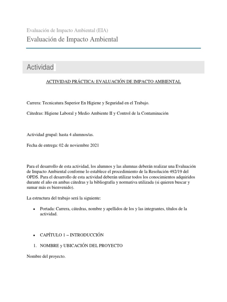 Guía para Evaluación de Impacto Ambiental | PDF