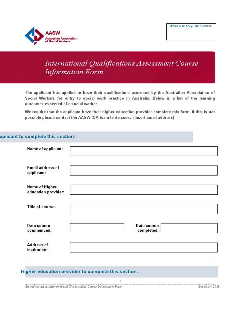 IQA Course Information Form | PDF