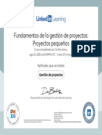 Certificado DeFundamentos de La Gestion de Proyectos Proyectos Pequenos