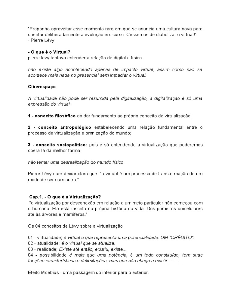 O que é Virtualidade? Definições e Impactos | PDF