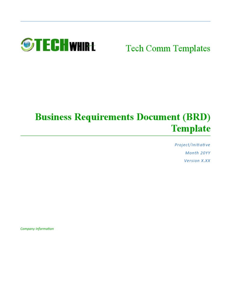 BRD Template | PDF | Computers | Technology & Engineering