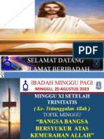 Ibadah Minggu Pagi 20 Agustus 2023