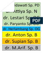Nama List Dokter Anyelir