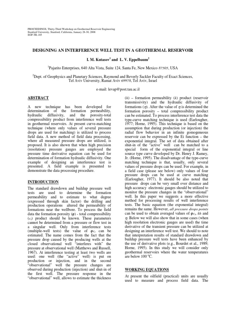 Interference Well Test | PDF | Petroleum Reservoir | Permeability ...