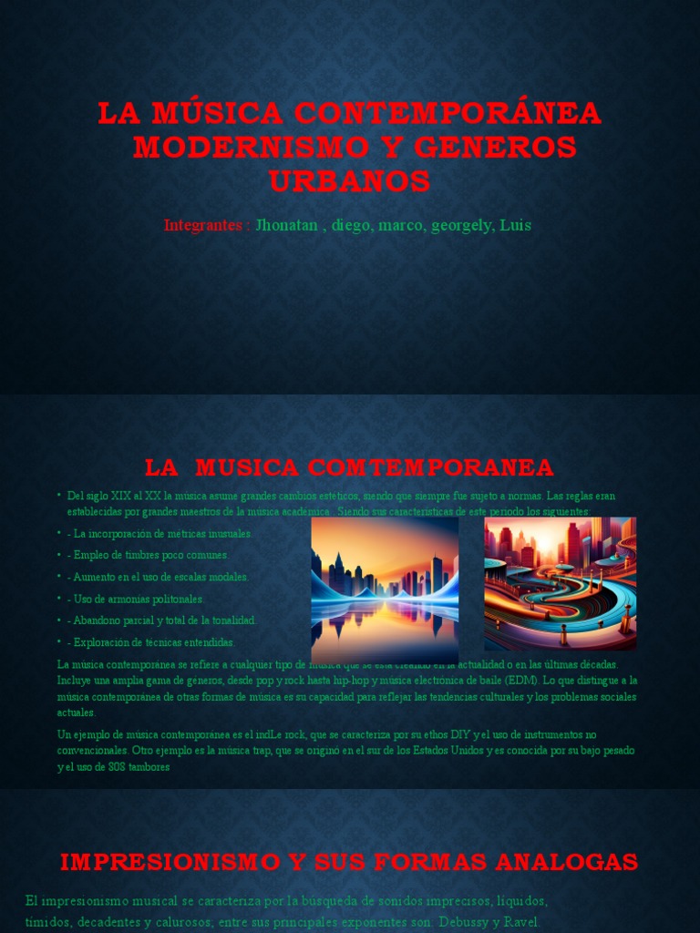 Modernismo y géneros urbanos en música | PDF | Música pop | Las artes ...