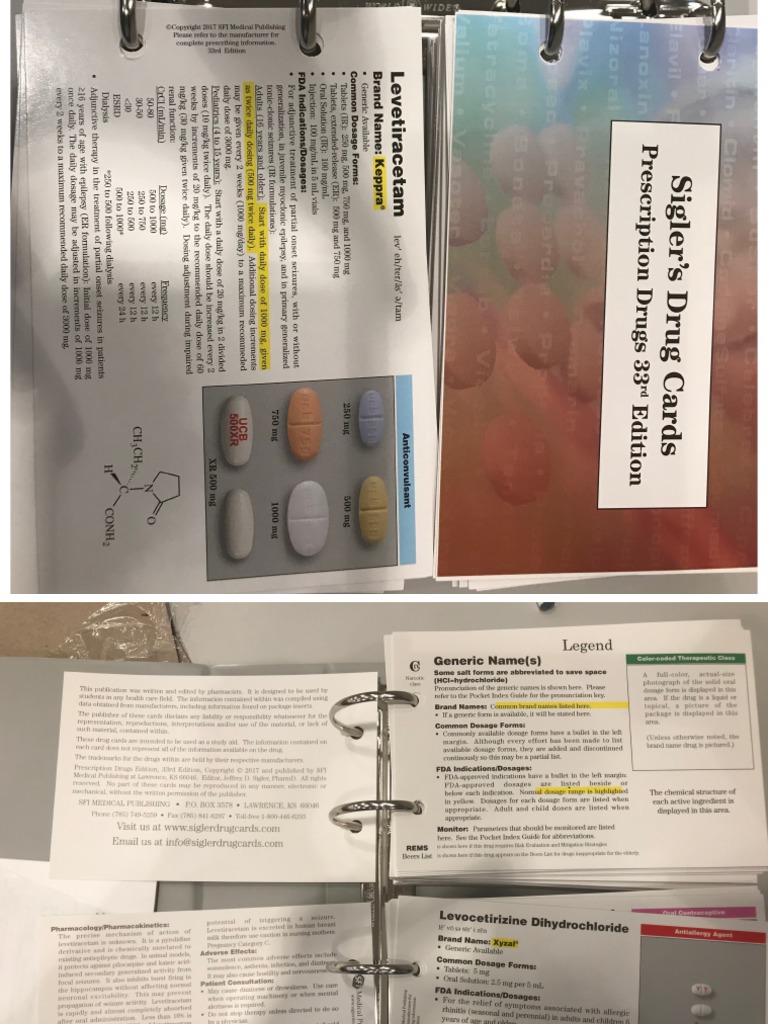 Sigler's Prescription Top 300 Drug Cards (2017) | PDF