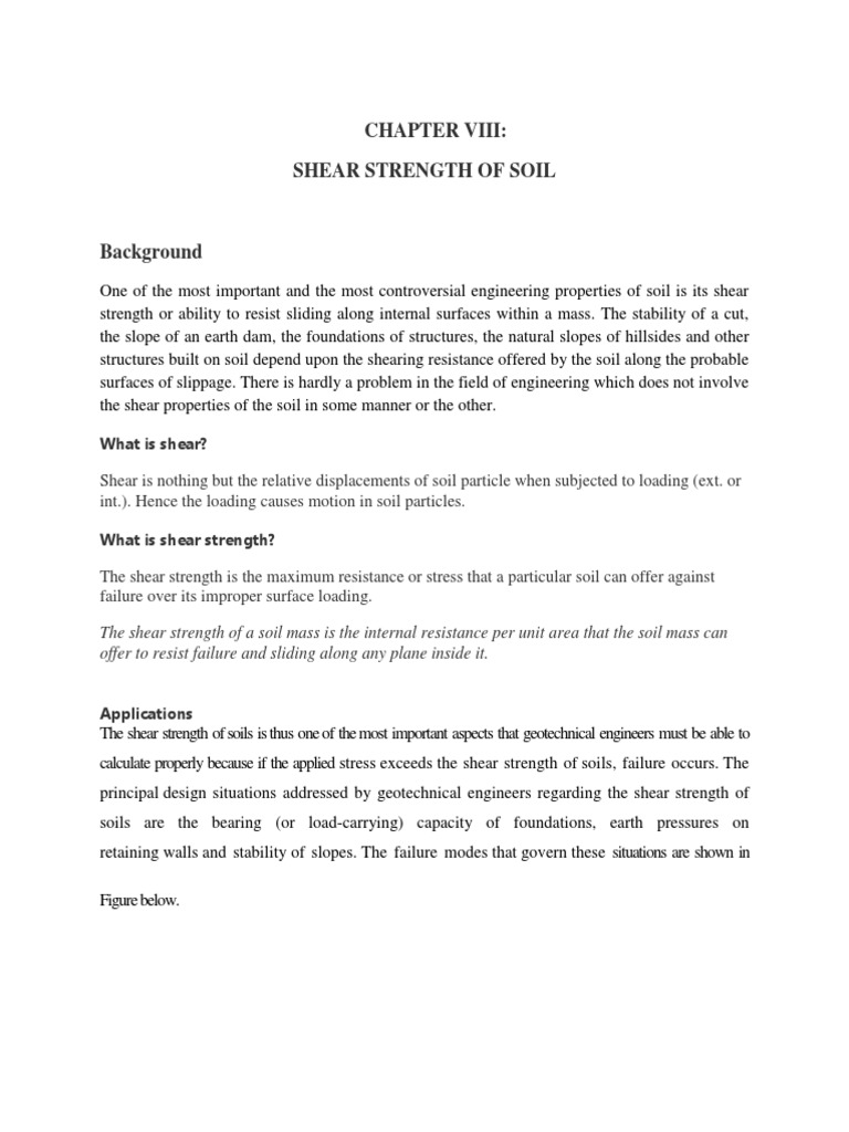 Chapter 8 SHEAR STRENGTH OF SOIL | PDF