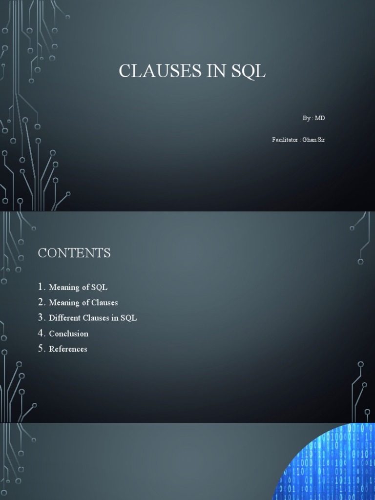 Clauses in SQL | PDF