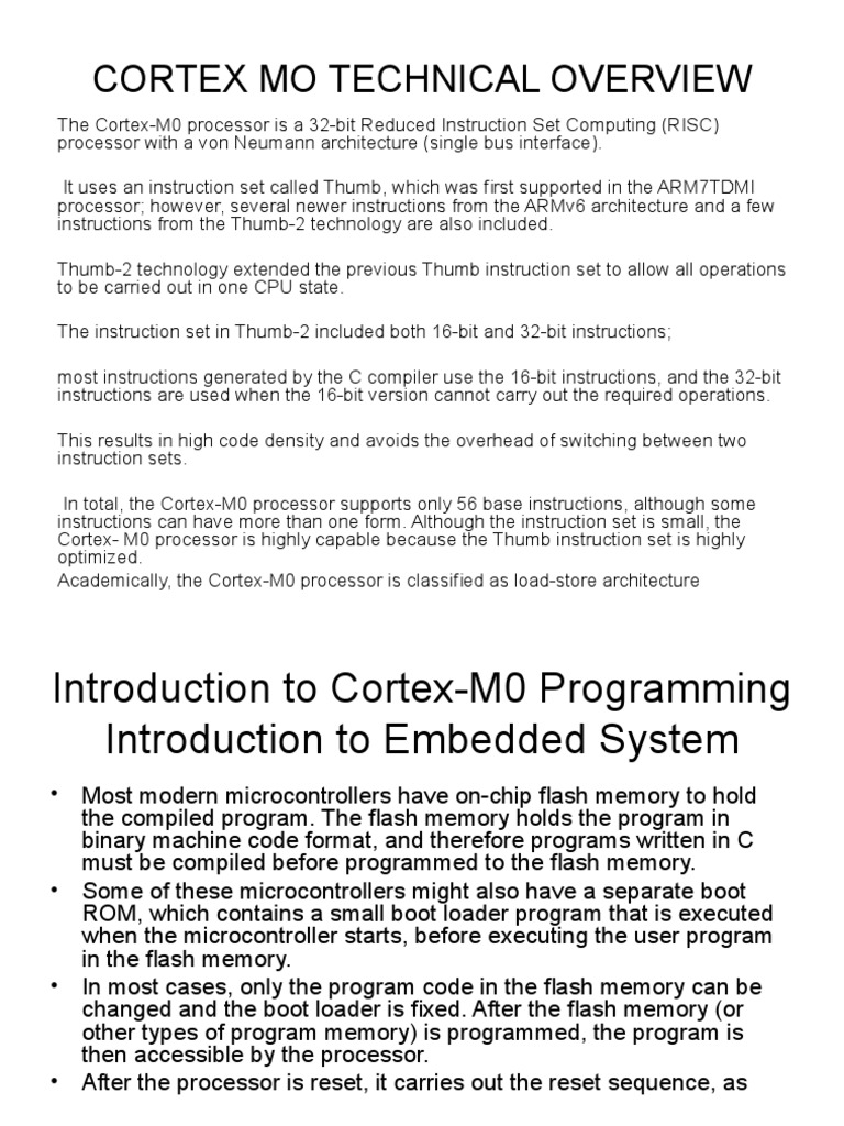 Cortex mo technical overview pdf booting central processing unit