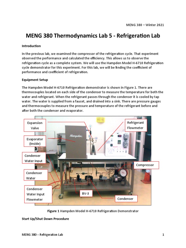 Lab 5 Refrigeration1 PDF Heat Refrigeration