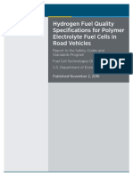 Hydrogen Fuel Quality Specifications Polymer Electrolyte Fuel Cells Road