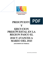 Ejecucion Presupuestal en La Region Pasco 2022 2023