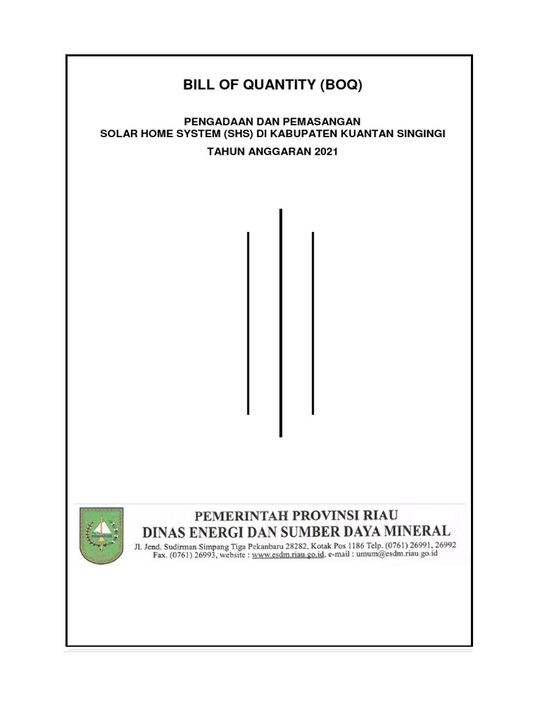 BOQ Pengadaan Solar Home System 2021 | PDF