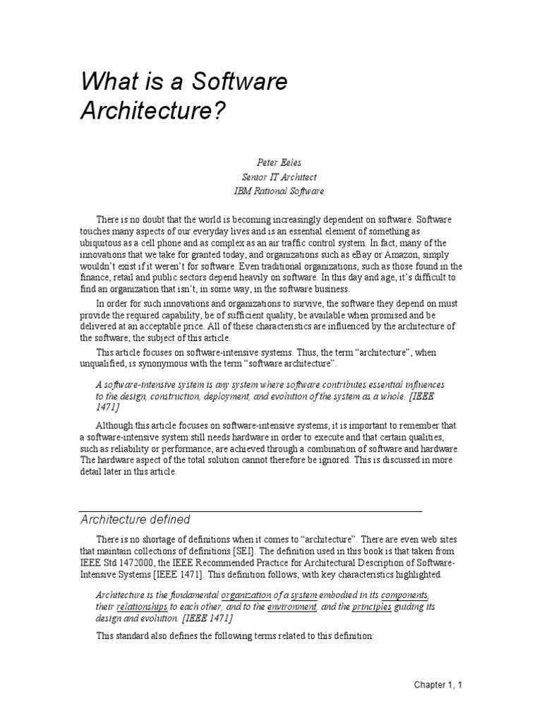 What Is A Software Architecture | PDF
