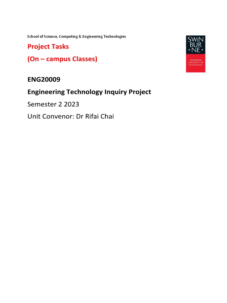 Eng20009 project s2 2023 pdf usb engineering