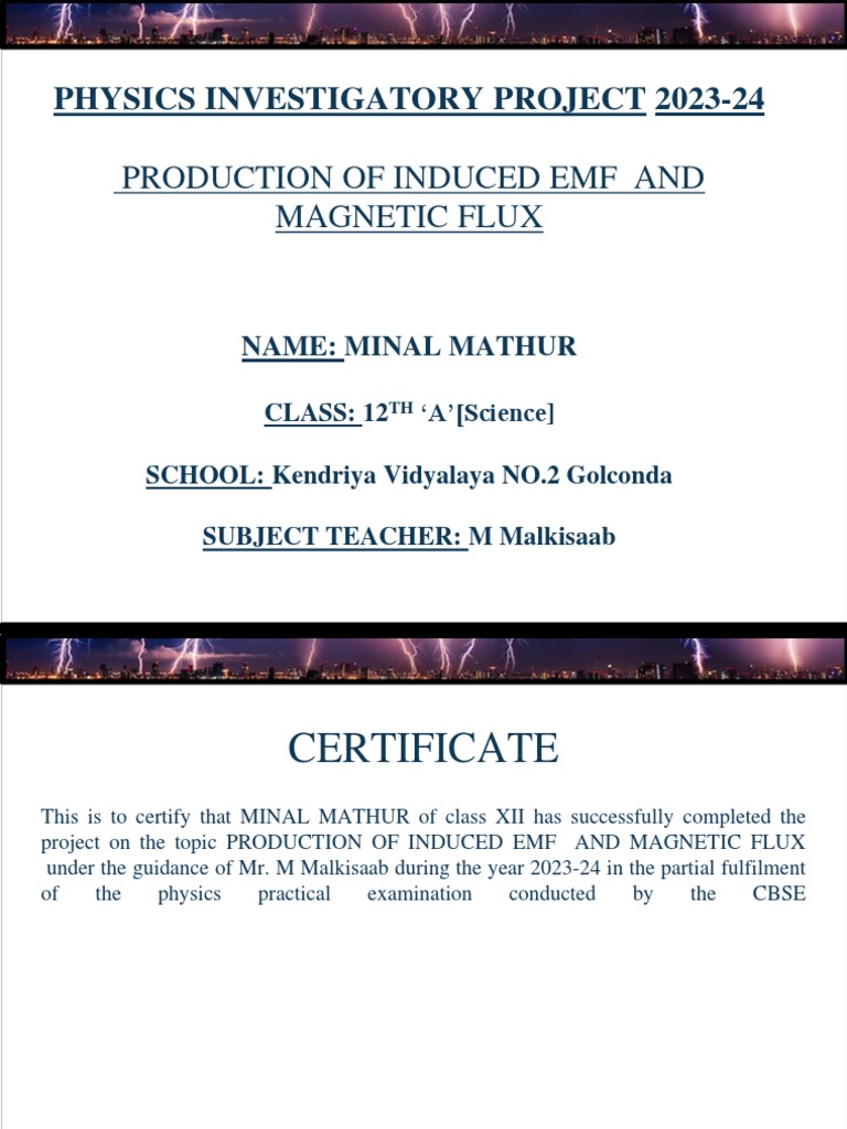 Induced EMF and Magnetic Flux Project | PDF | Electromagnetic Induction ...