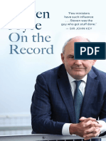 On The Record by Steven Joyce Excerpt