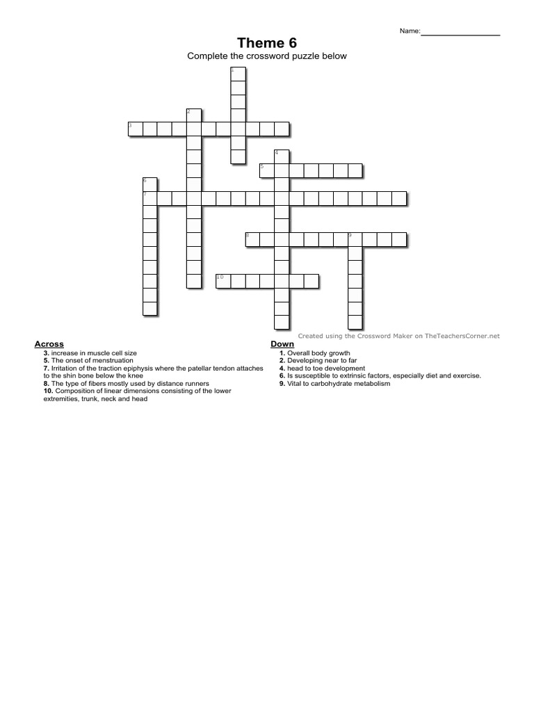 Crossword Theme 6 PDF
