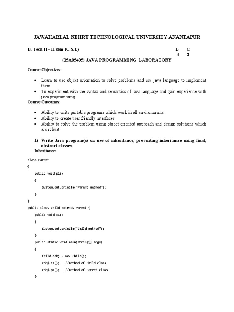 Java Lab Programs PDF