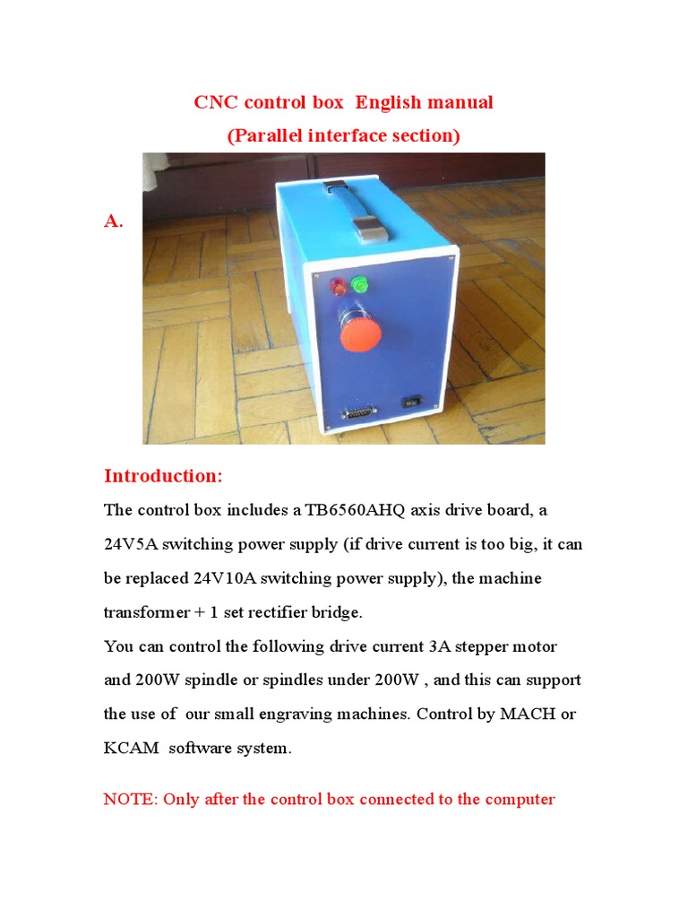 CNC Control Box User Manual | PDF | Electric Motor | Numerical Control