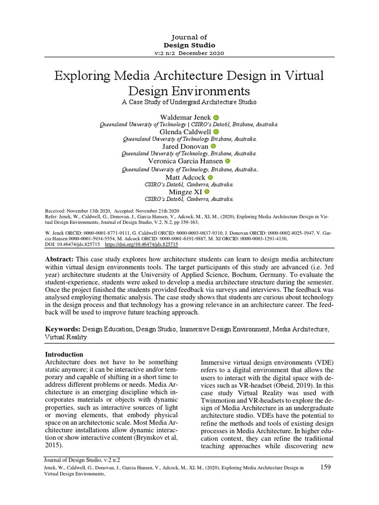 (2020) Exploring Media Architecture Design in Virtual Design