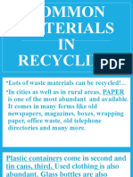 Common Materials in Recycling