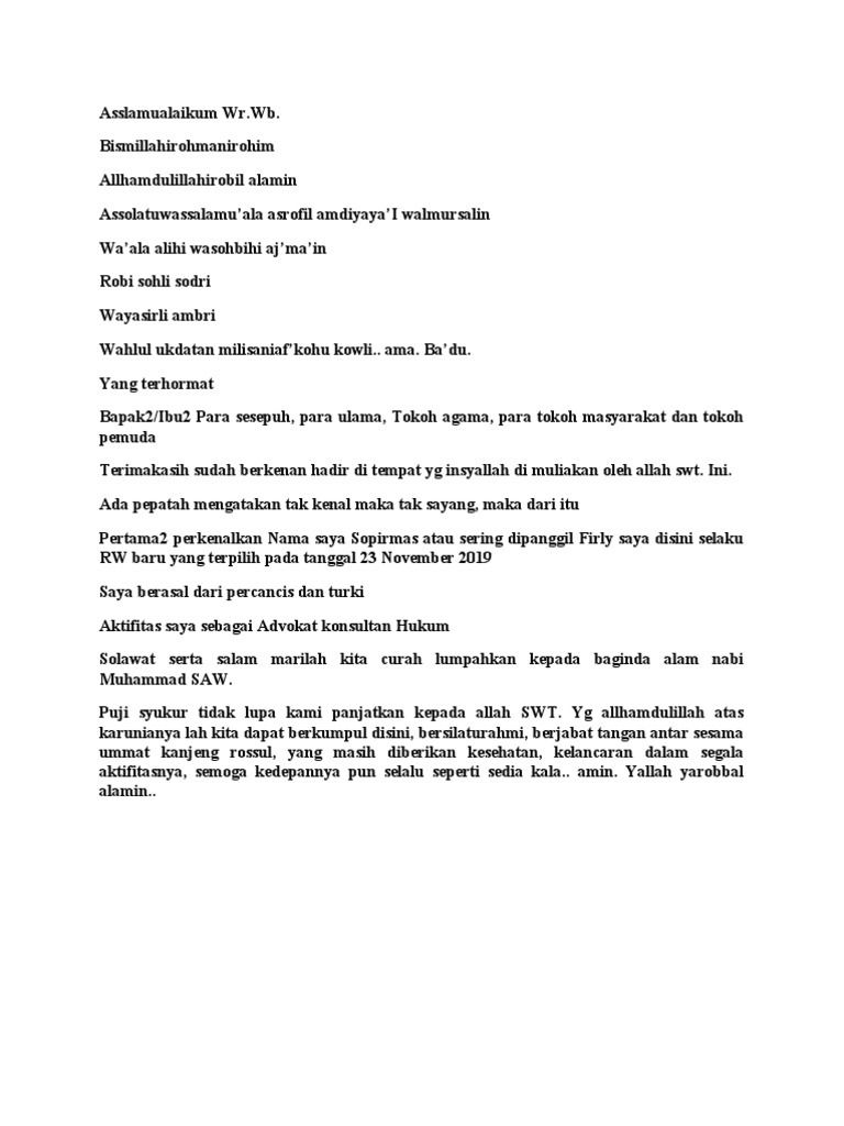 Pembukaan Sambutan | PDF