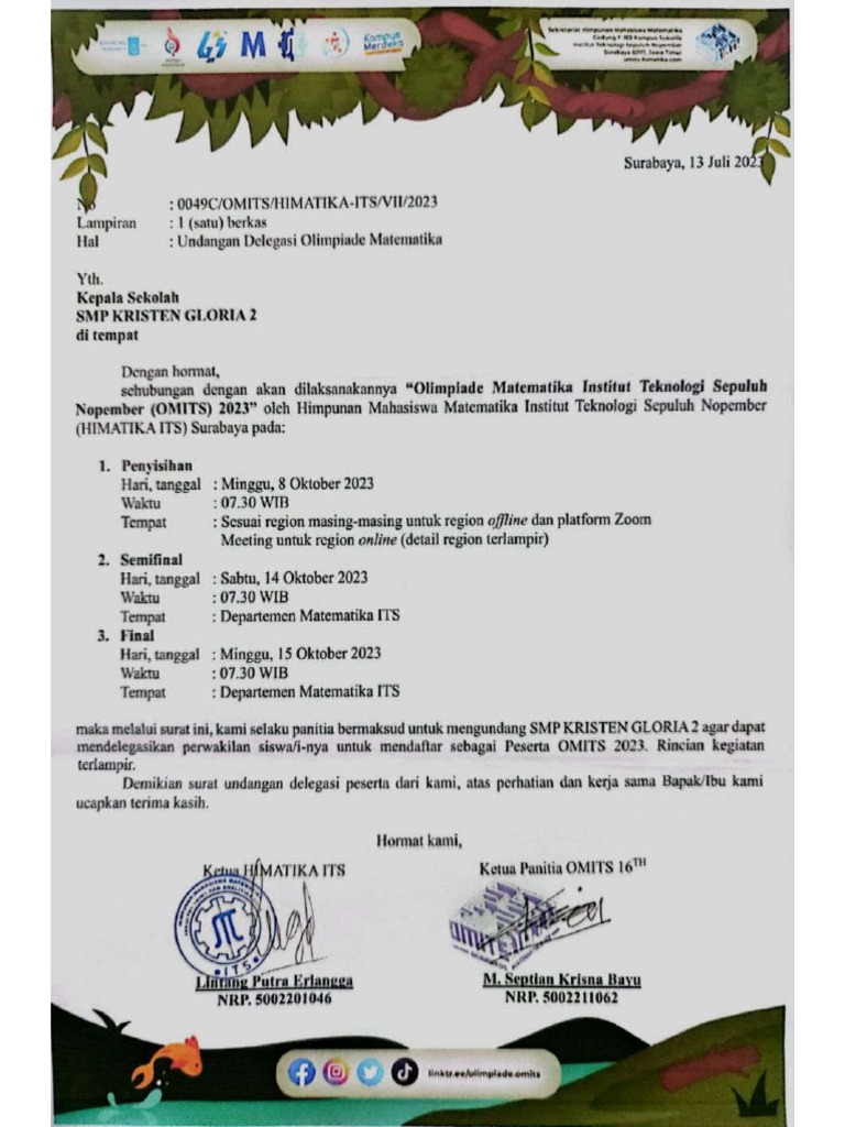 Omits (Olimpiade Matematika Its) | PDF