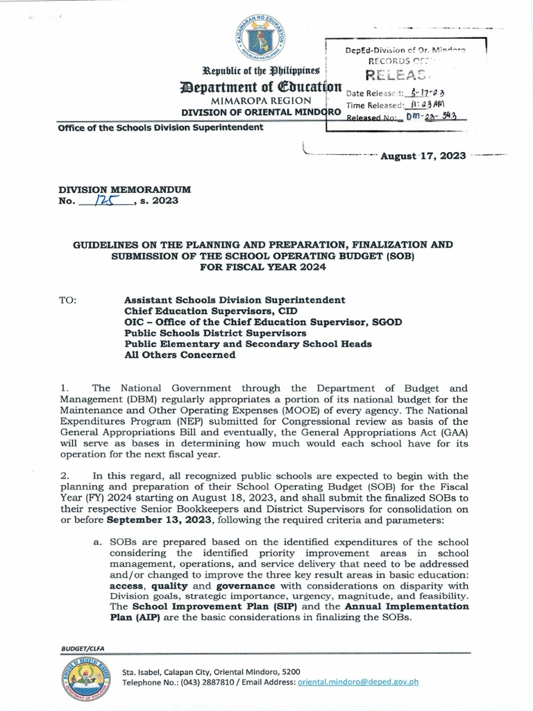 DM125 Guidelines On The Planning and Preparation Finalization and ...