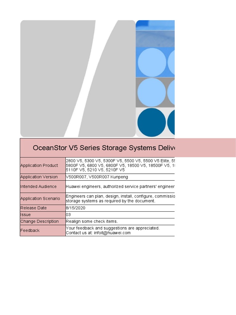 OceanStor V5 Delivery Quality Standards | PDF | Computer Network | File ...