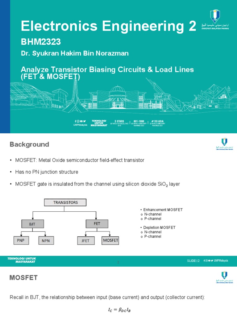 MOSFET Biasing and Load Line Analysis | PDF | Field Effect Transistor ...