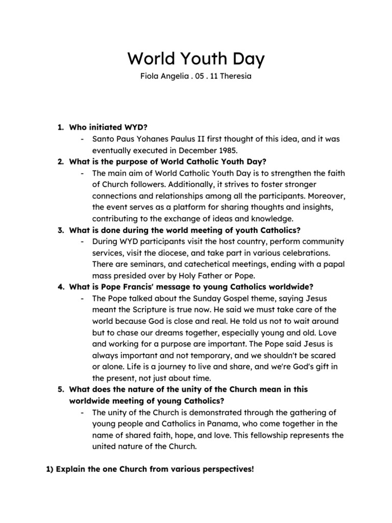 World Youth Day PDF