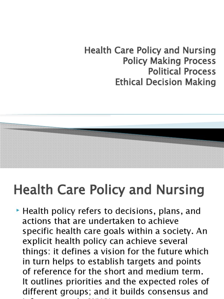 Nursing's Role in Health Care Policy | PDF | Nursing | Policy