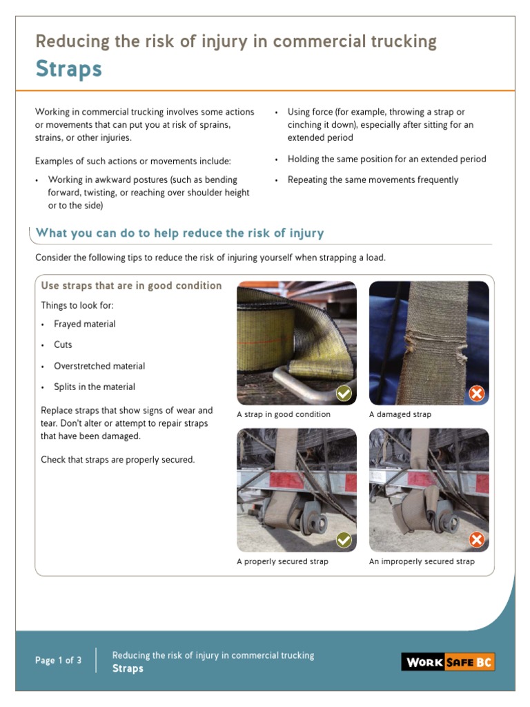 Reducing Risk Injury Commercial Trucking Straps PDF en | PDF | Personal ...