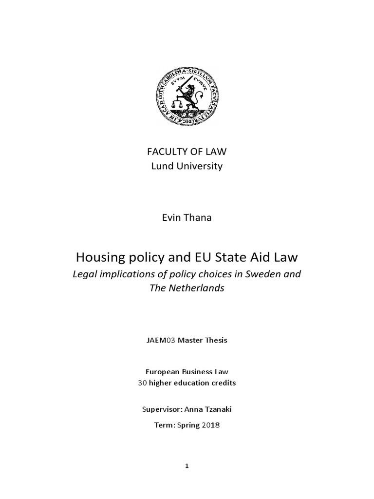 Housing Policy and EU State Aid Law PDF