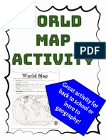 World Map Activity: Great Activity For Back To School or Intro To Geography!