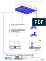 Vedere axonometrica si sectiuni plafon suspendat cu placa perforata - V3