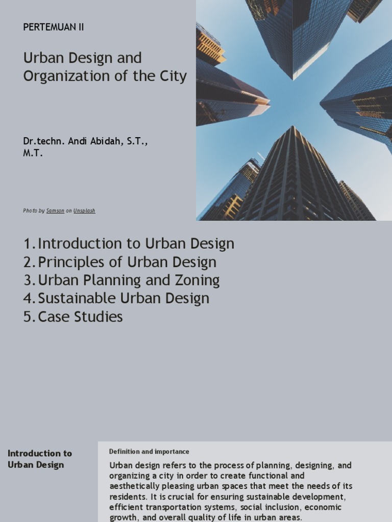 Urban Desain And Organization Of The City Pdf Infrastructure