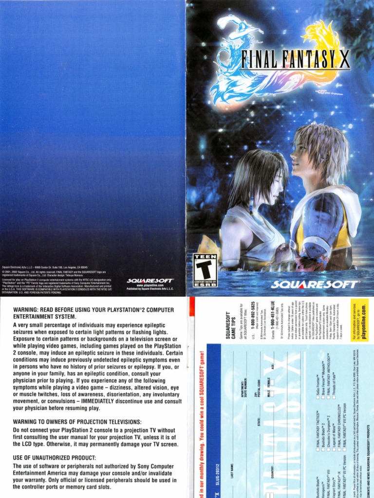 Final Fantasy X Manual PDF