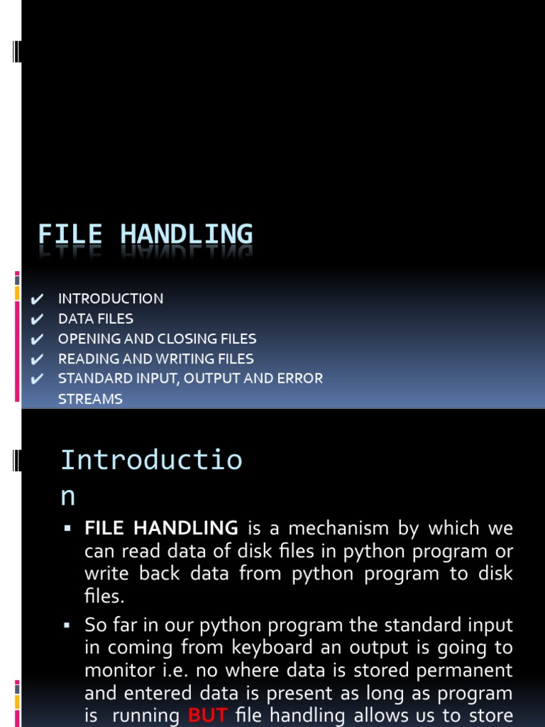 File Handling in Python | PDF