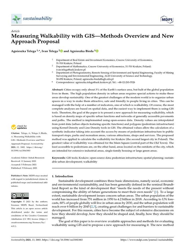 Measuring Walkabiity With GIS | PDF