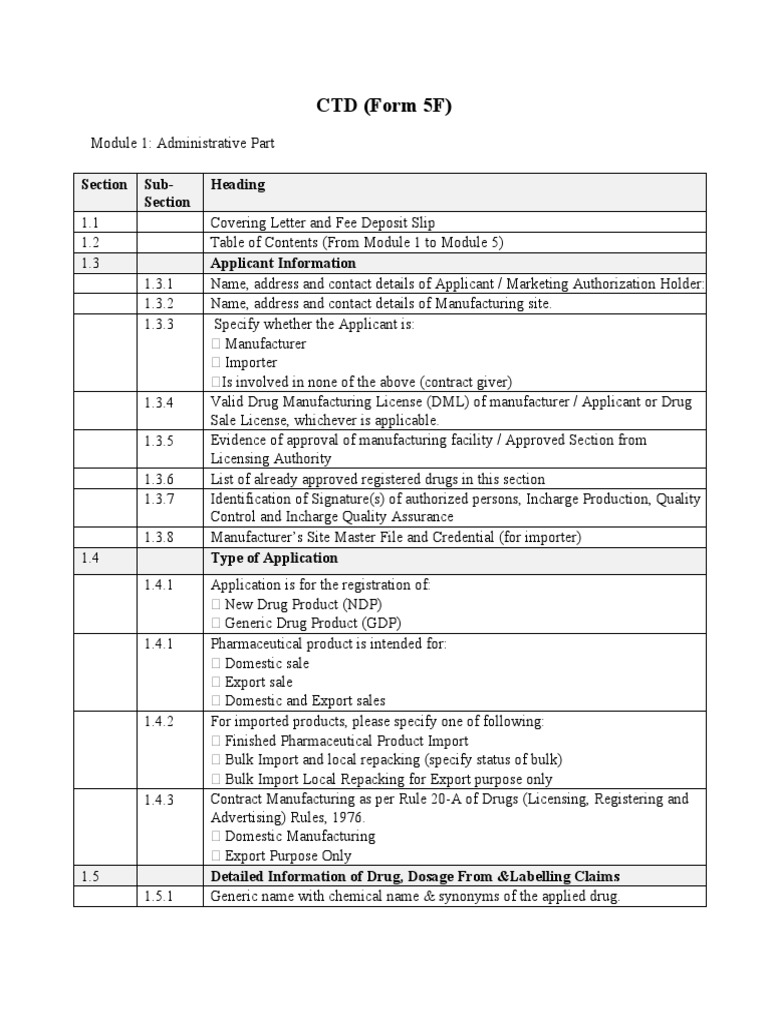 Form 5F | PDF | Generic Drug | Pharmaceutical Formulation