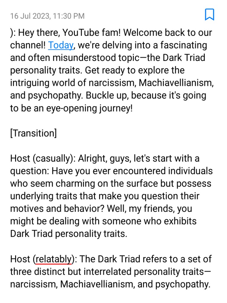 The Dark Triad Personality Traits | PDF