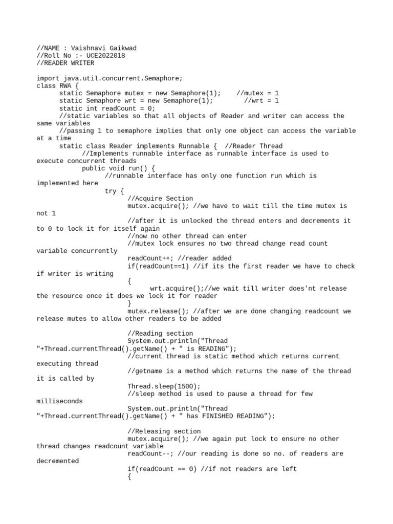018 OS Reader Writer | PDF